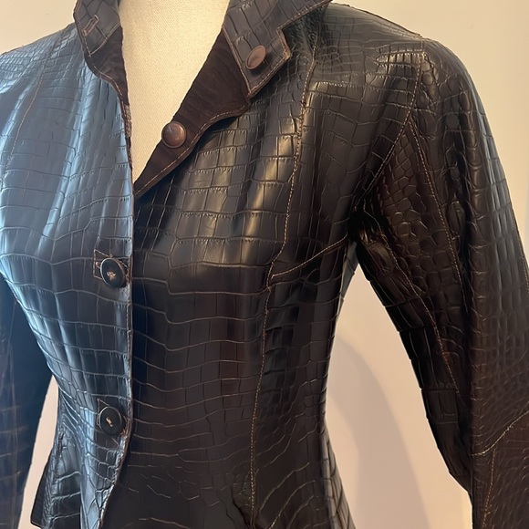 REAL CROC LEATHER JACKET CUSTOM MADE Size Small - Picture 5 of 17